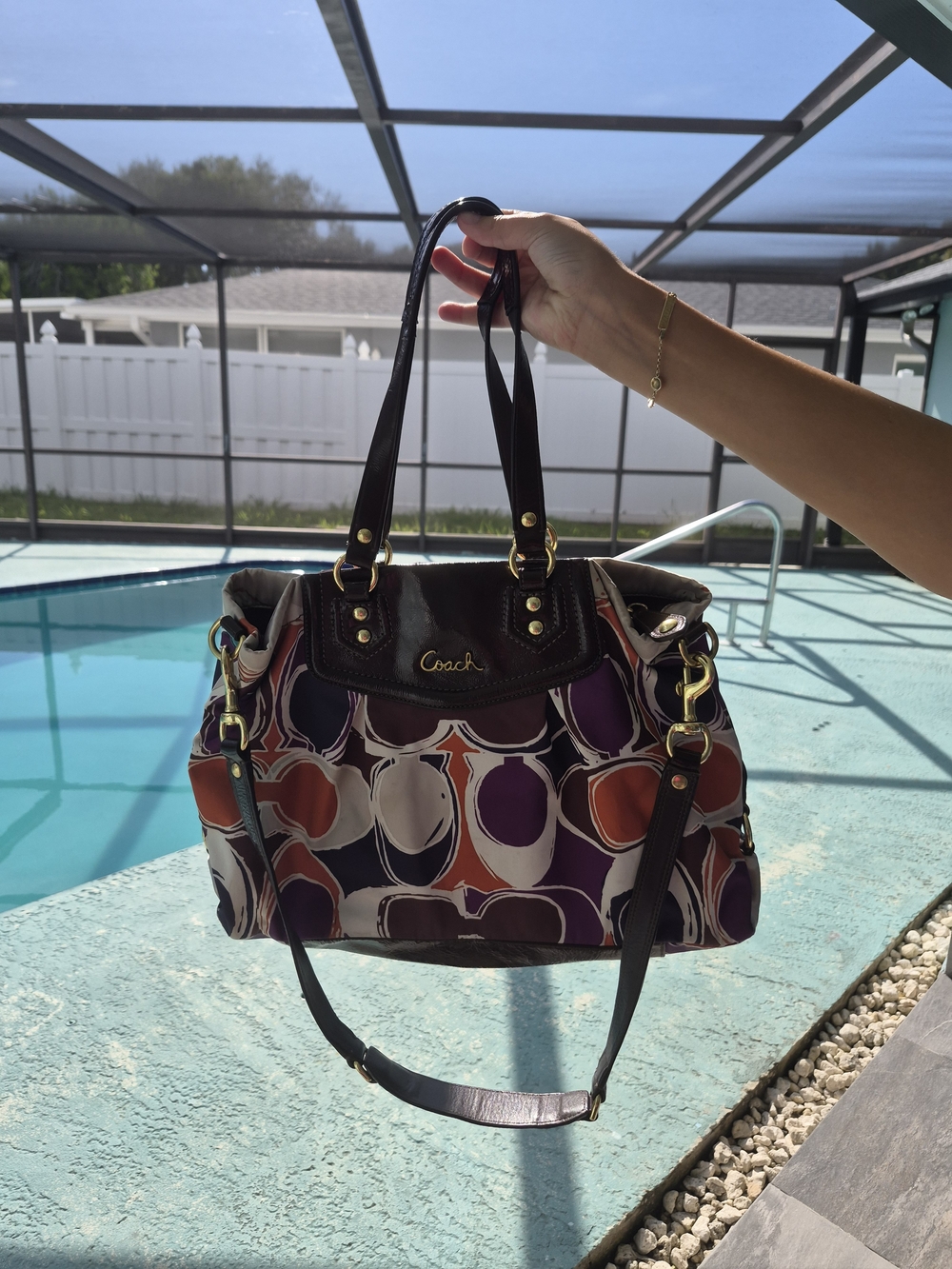 Coach Multicolor Signature Print Tote Bag